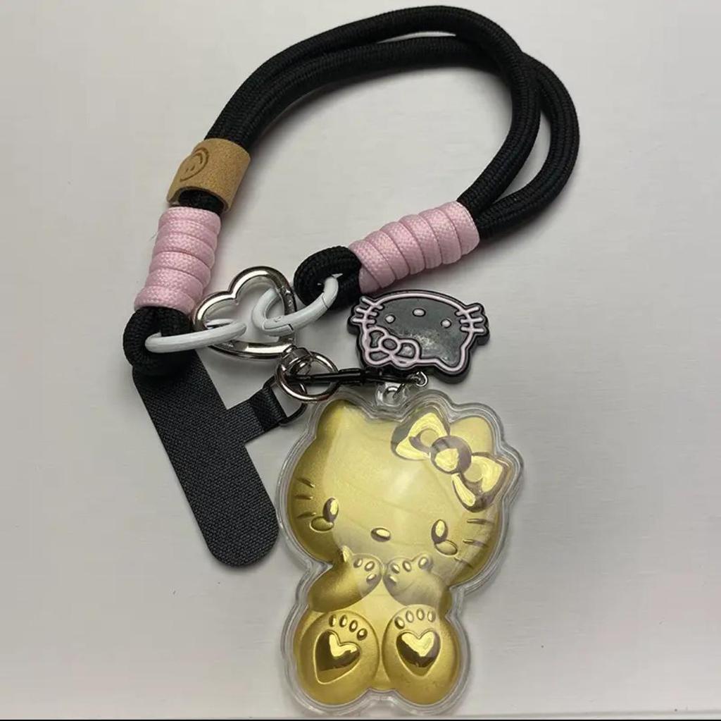 2026 Year of the Horse Wealth Charm Cute Gold Phone and Bag Lanyard with Cartoon Sticker Gift
