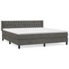 3131148 vidaXL Lit à sommier tapissier et matelas Gris foncé 160x200cm Velours
