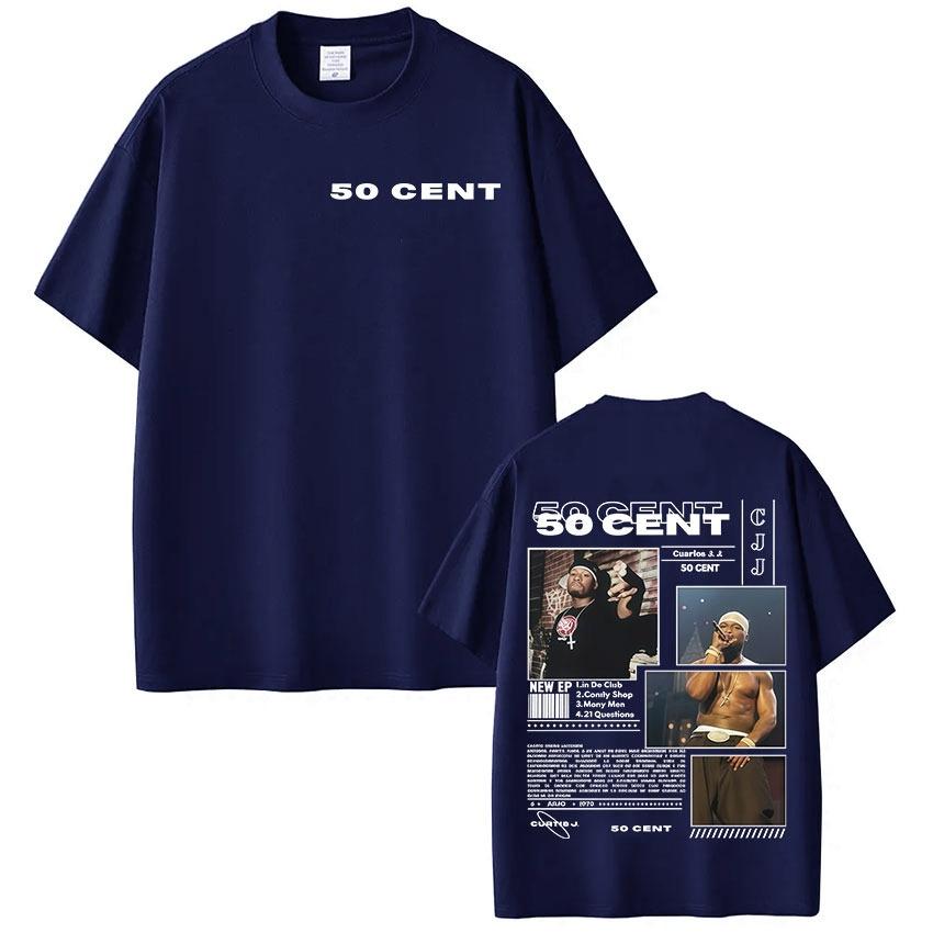 Rapper 50 Cent Tour 2026 Album Graphic T Shirts Unisexs Women Clothing Hip Hop Rock Short Sleeve Tshirt Fashion Oversized  T Shirt S