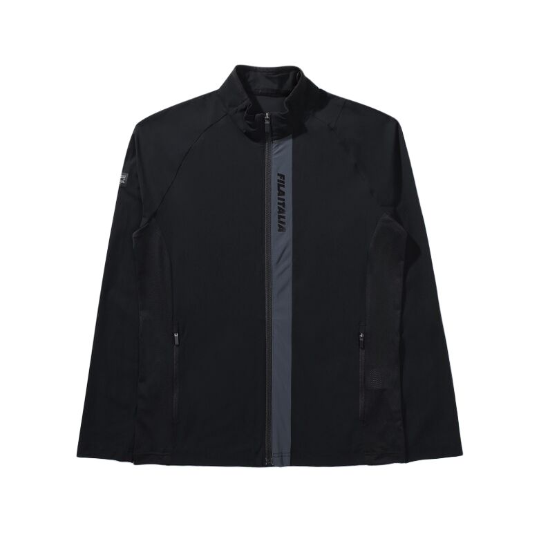 FILA Jackets Men s Black Stand Collar Moderate Multi Pocket Knitted FS2WTD2215M-BLK 095