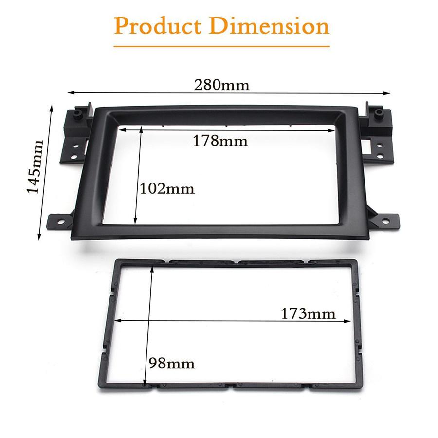 For 2005-2014 Suzuki Grand Vitara 2 DIN Stereo Radio Fascia Panel Frame Kit