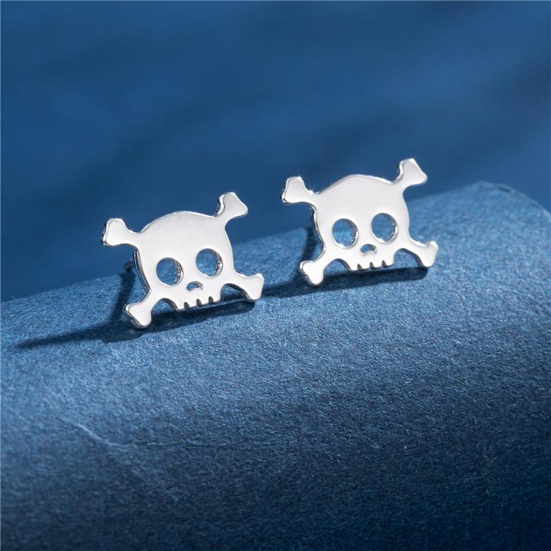 100% Real Sterling Copper 925 Fashion Stud Earrings Minimalist Hedgehog Tiger Penguin Snake Cartilage Studs Hypoallergenic Gift