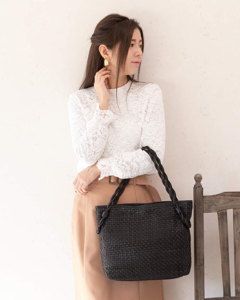 BAG since Imai Bag totrue Genuine Leather Handbag Twisted Handle Tote Bag Braided Bag Pony [IMAI 1977] (33163 Black)