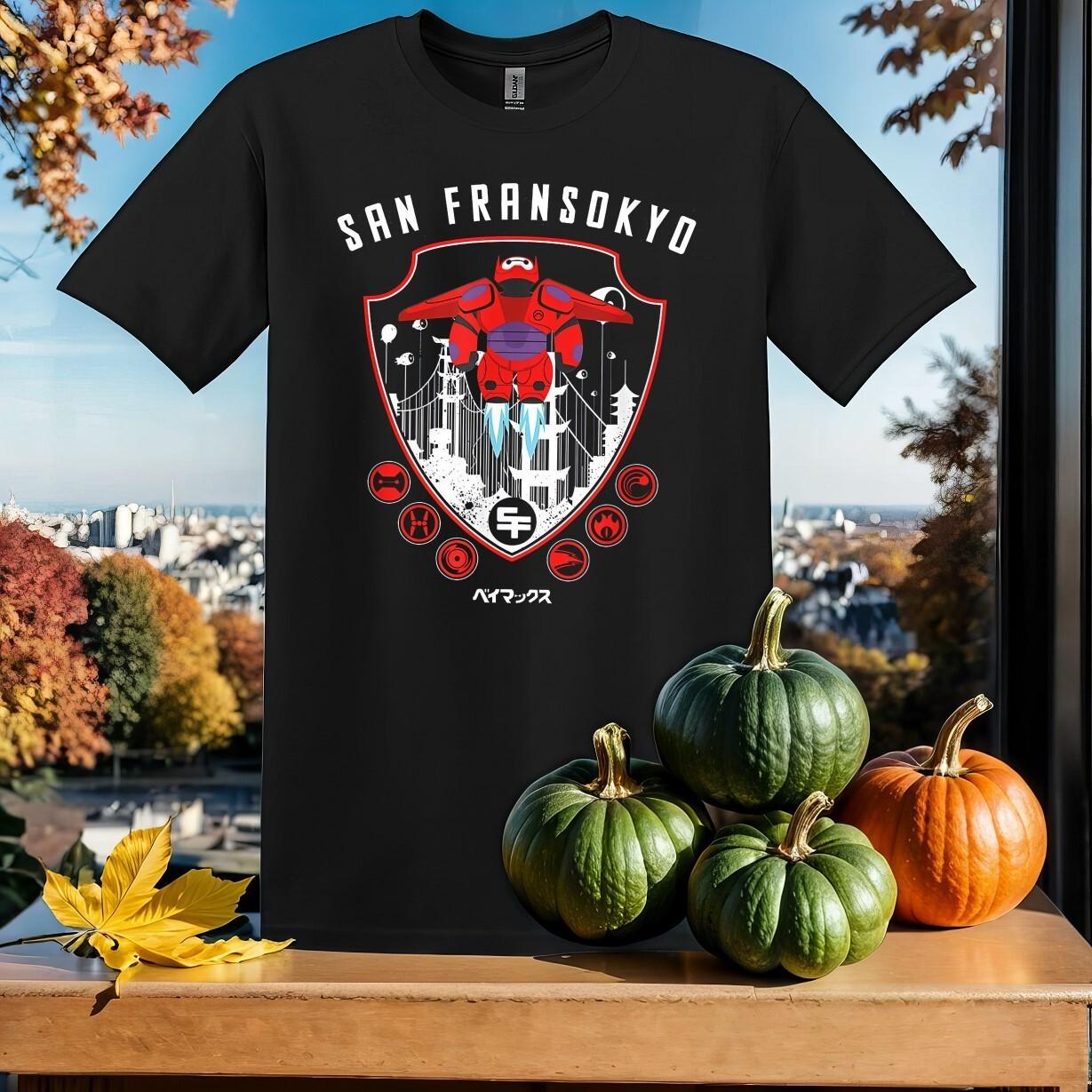 Big Hero 6 San Fransokyo Flying T-Shirt Mens Womens Tees Top T Shirt Mens Womens Tees Top Men Women Unisex Tshirt SY30 S