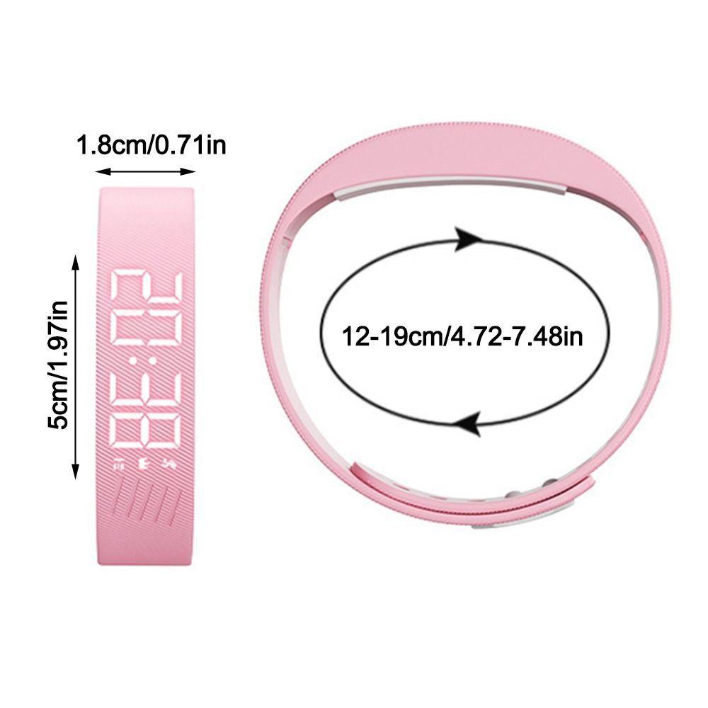 LED Digital Alarm Clock Watch Waterproof Snooze-proof Fitness Wristbands with Running Pedometer Adjustable Alarm Bracelet
