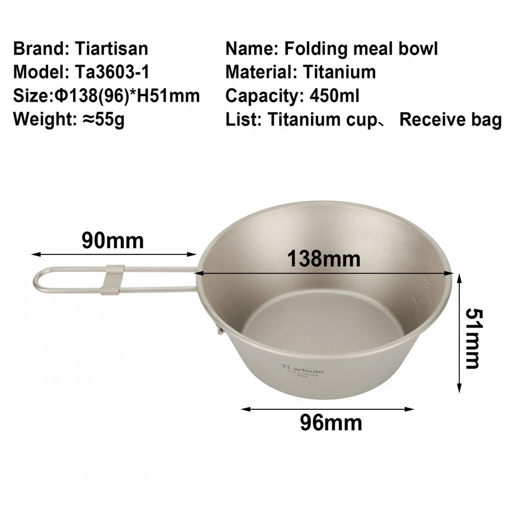 Camping Bowls Pot 450ml 450ml With Spout 82mm 90mm