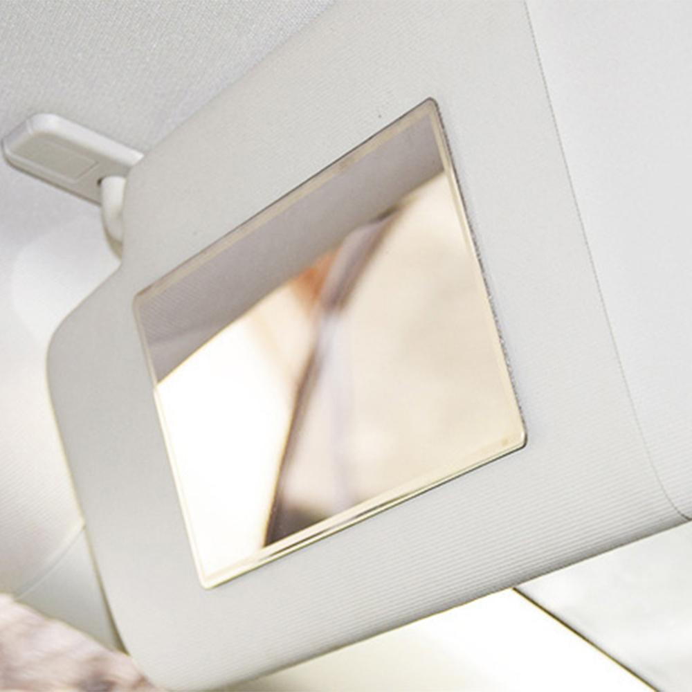 1* 15x8cm/11x6.5cm Car Sun Visor Mirror Portable Makeup Mirror Stainless Steel Clearer Image Universal For Truck Vans SUV