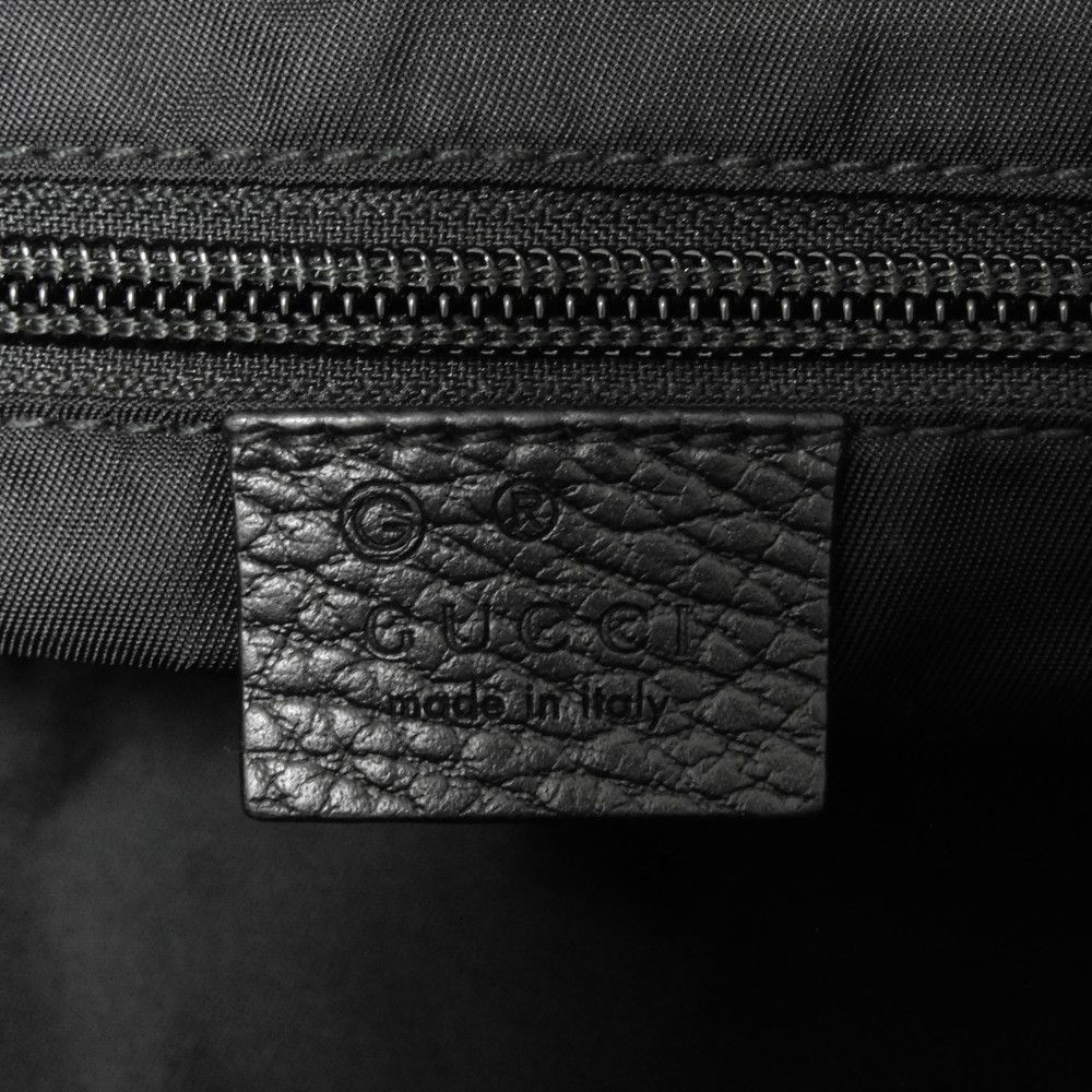 Used 9539 GG Nylon Tote 510332 K28AN 1000 7924 Calfskin 2-Way Shoulder Bag with Embossed Logo Black Men's from Japan