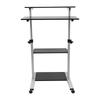 Silver Mobile Standing Desk Work Station, Stand Up Desk Cart Particle Board and Steel With Four Universal Wheels for Bedrooms