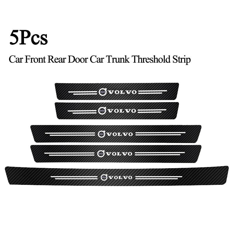 High-quality Carbon Fiber Car Door Sill Protector Sticker For Volvo XC60 V40 V50 XC90 S60 V90 V70 XC40 V60 S90 Olestar AWD S80