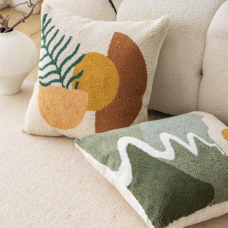 Geometric Pattern Velvet Sofa Cushion Cover Living Room Bedroom Pillow Covers Comfortable and Simple Washable Pillowcase 45x45cm 1pcs Home Decoration