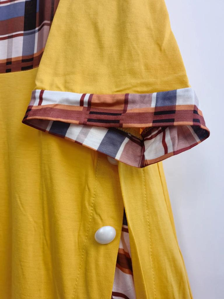 Office Lady Elegant Maxi Dresses For Women 2025 Contrast Colors O Neck Plaid Patchwork Banquet Long Dress Set Party Vestidos