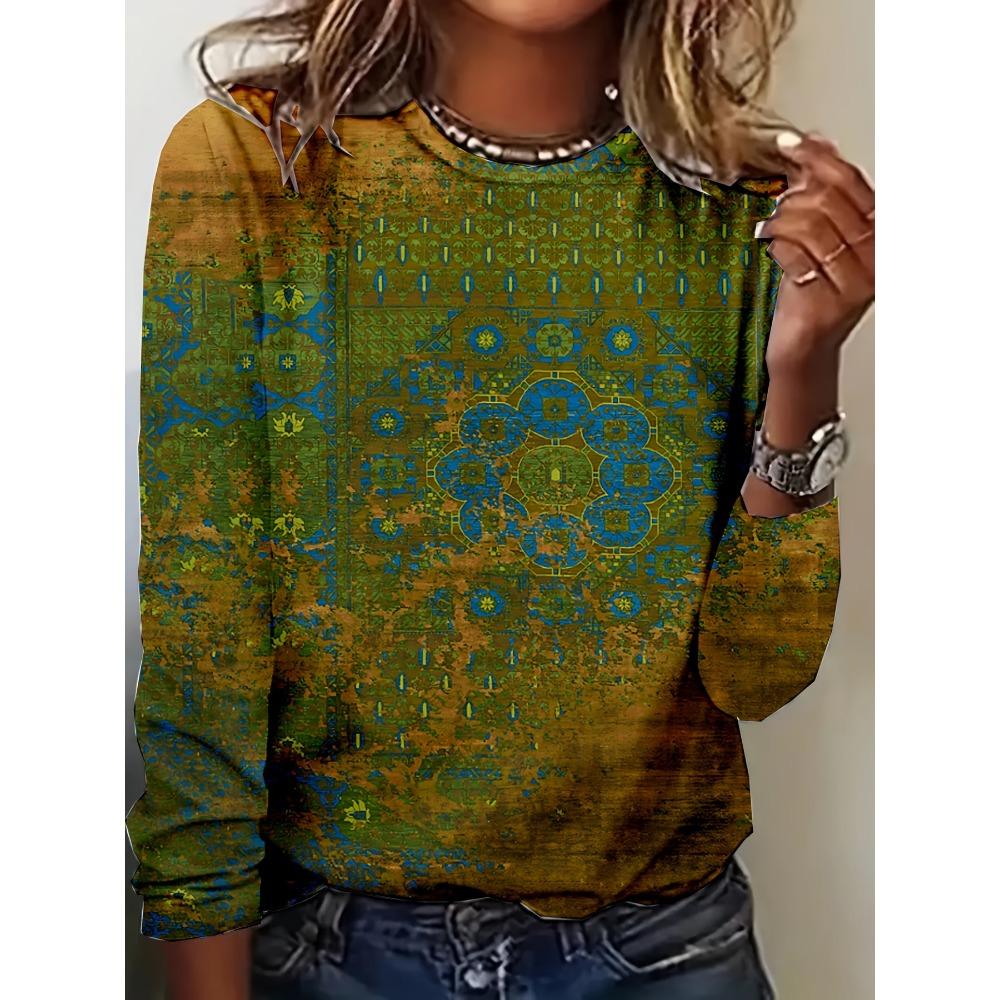 

Women s Round Neck Long Sleeved Printed Hoodie XL