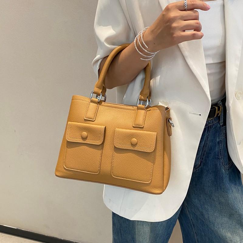

Leather Women s Bag TOGO Top-layer Cowhide Casual Portable Cross-body Commuting Tote 25x12x19cm