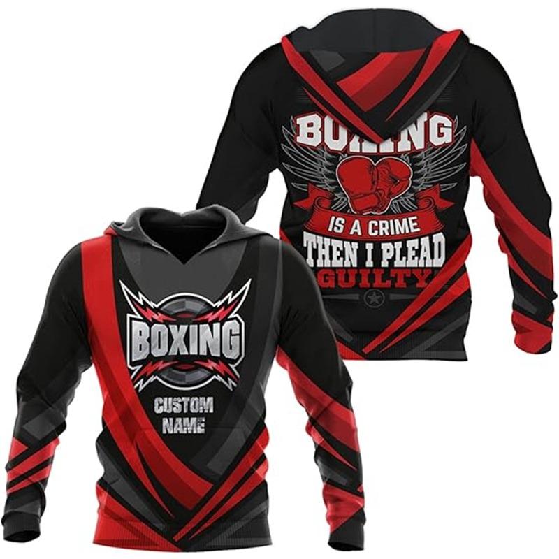 Muay Thai Graphic Hoodie Men Clothing 3D Boxing KO Print Sportwear New In Hoodies Women Harajuku Fashion Y2k Pullover Sweatshirt