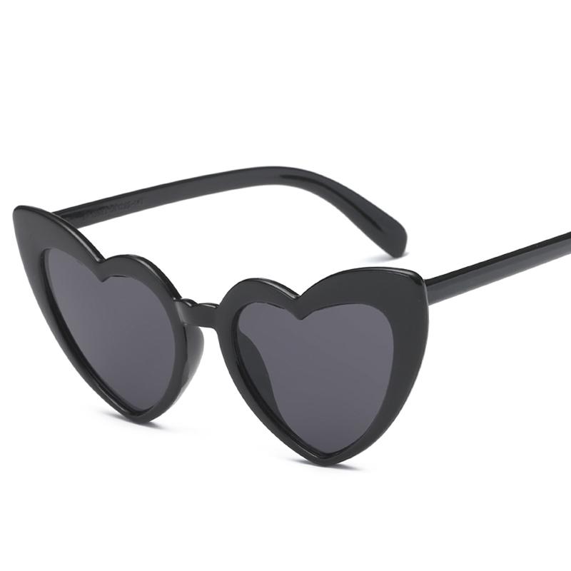 

Heart Shaped Sunglasses Women Cat Eye Female Sun Glasses Brand Retro Love Black White Eyewear Men Shade Uv400