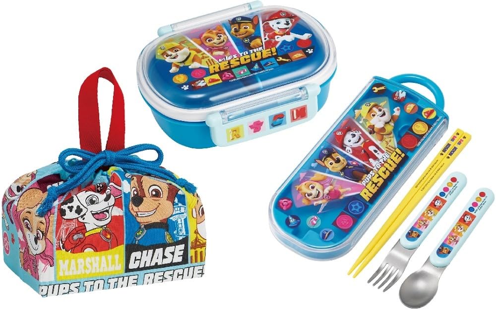 Skater Paw Patrol 25 Antibacterial Dishwasher Safe Soft Lid Tight Lunch Oval 360ml Trio Set Lunch Drawstring Paw Patrol Character Soft Tight Lock