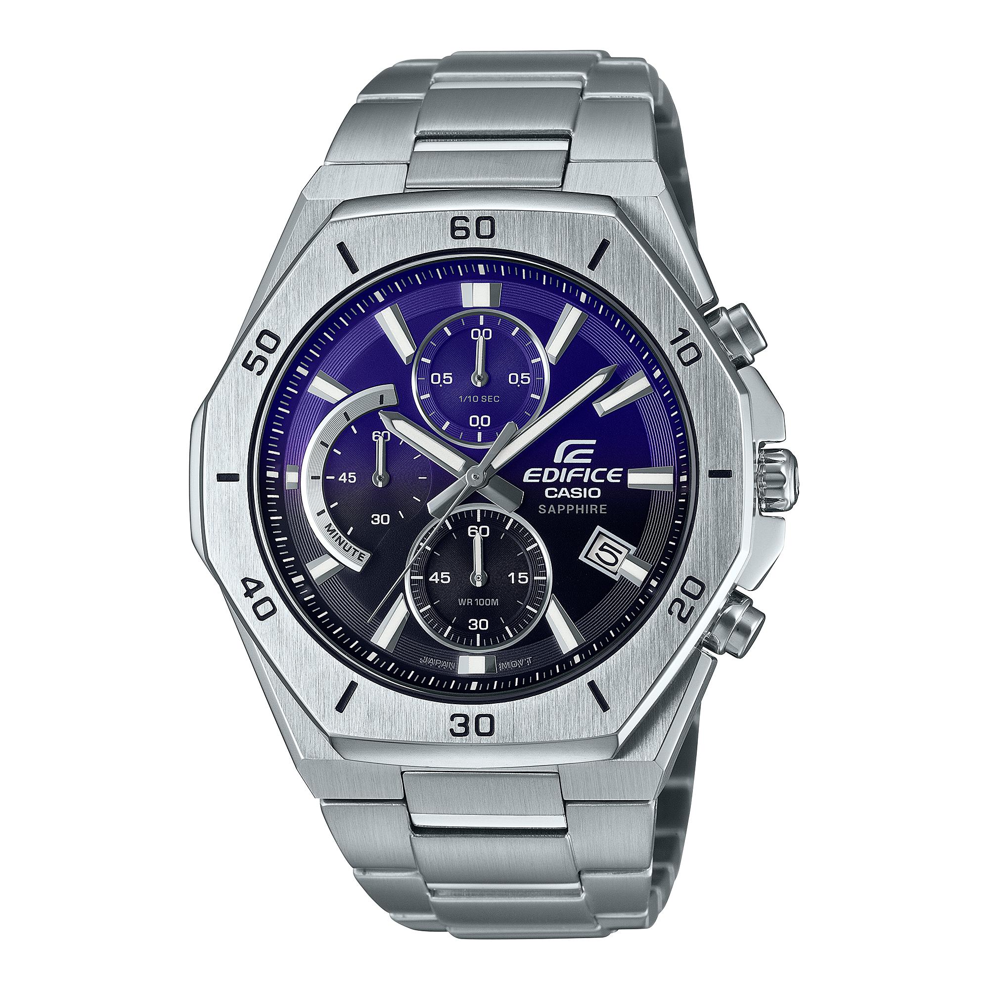 Casio Men s Stainless Steel 100M Water Resistant Analog Quartz Watch EFB-680D-2AV