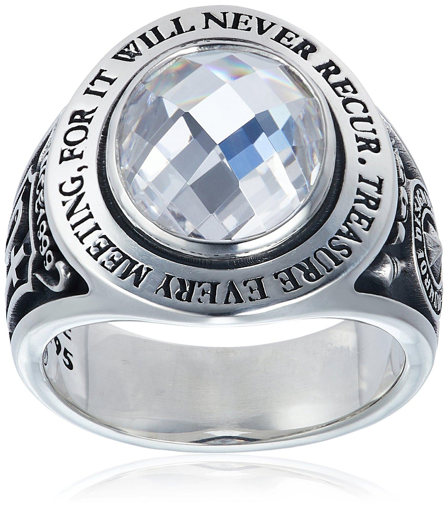 

Dr MONROE Message College Ring Silver 925 White Cubic Japanese Size 13 [Dr.Monroe] FC-195-SV-WCZ-13