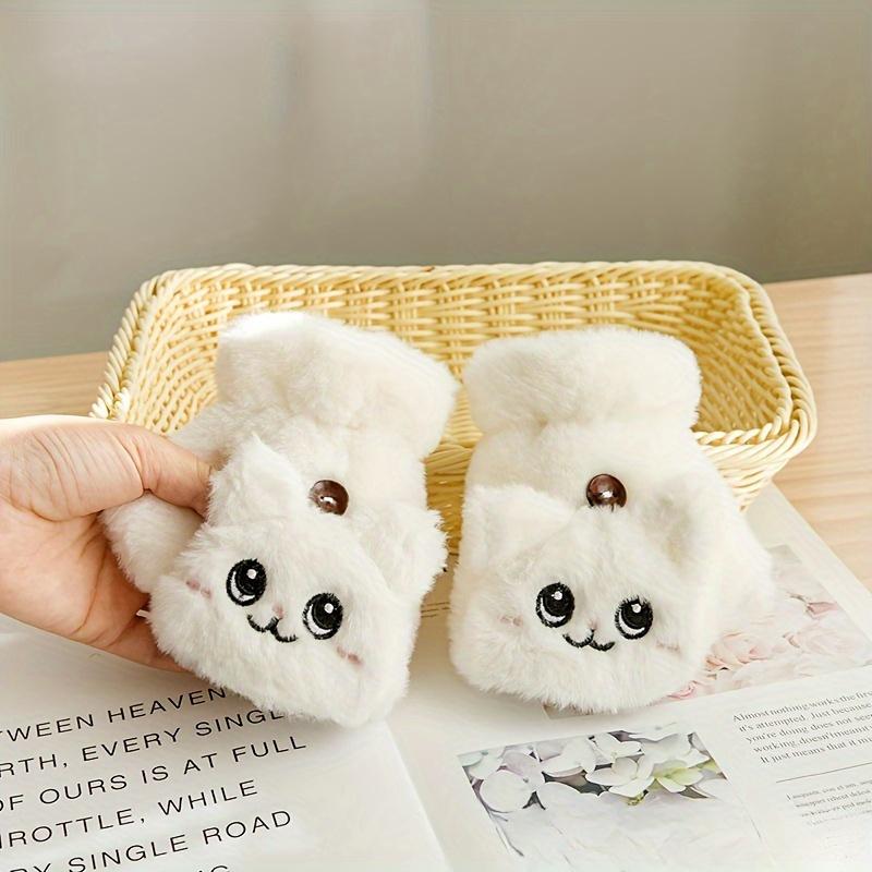 1PAIR  Winter Plush Gloves, Perfect Christmas Gift Thick Insulation Cute Fashion Multipurpose