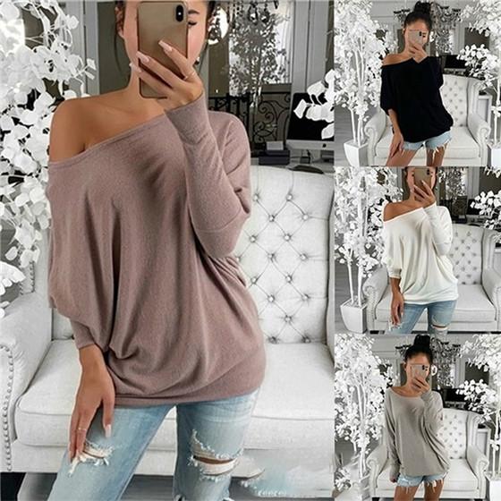 

Женская футболка Топ Футболка Сексуальный однотонный топ с длинным рукавом