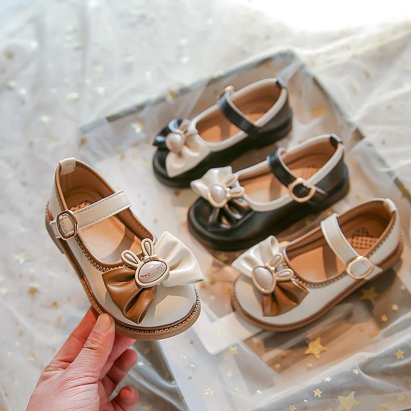 Spring Girl Shoes New Fashion Versatile Kid Shoes Comfort Soft Sole Anti Slip Princess Shoe Exquisite Elegant Cute Leather Shoe