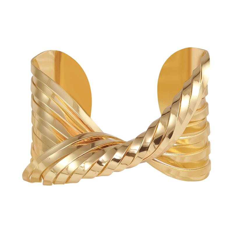 Women's Matte Finish Bold Twisted Line Bracelet - European and American Style, Perfect for Daily Wear