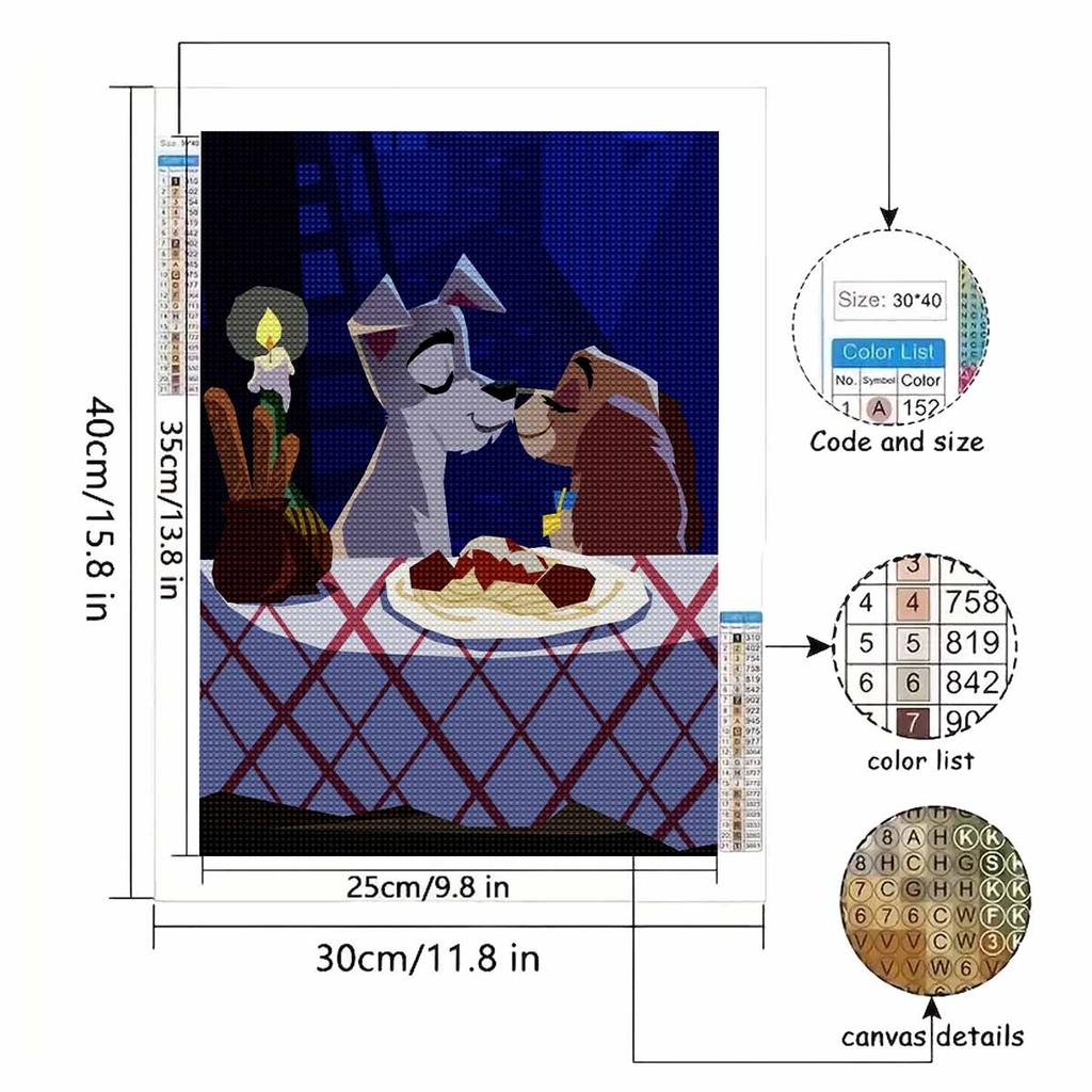 DIY Diamond Painting The Kissing Puppy Cross Stitch Kit Mosaic Art Diamond Painting Full Circle Diamond Home Decoration