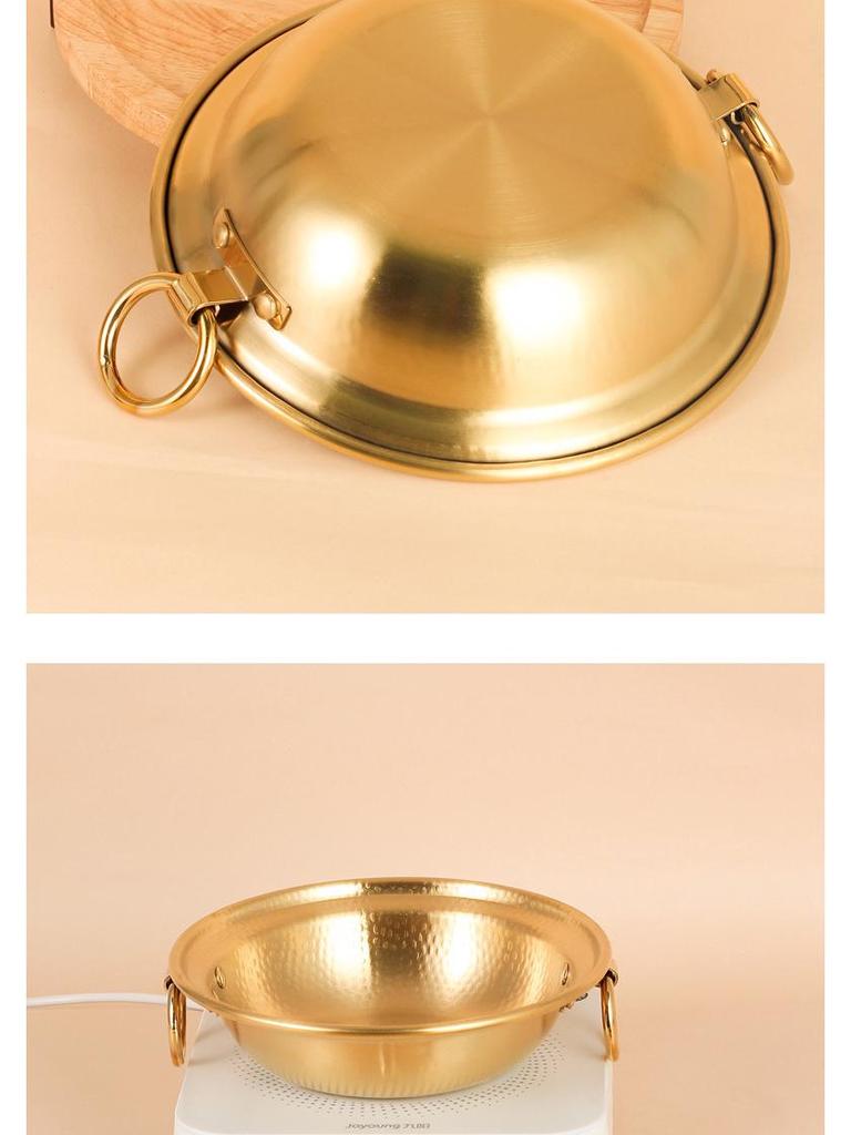 Grote Roestvrijstalen Hete Pot in Koperstijl voor Schaap, Lam en Vis