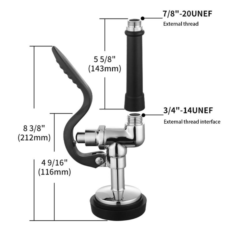 High Pressure Dish Sprays Commercial Sink Sprayer with Stainless Steels Hose Commercial Kitchen Faucet Part Enduring