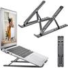 Adjustable Foldable Aluminum Laptop Stand - Ergonomic Portable Notebook Riser for Desk & Travel Height Alignment