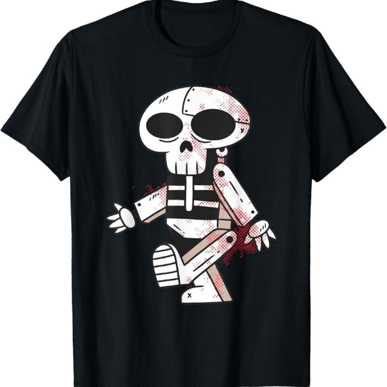 Дизайн для ботаника с иллюстрацией робота-черепа Футболка S