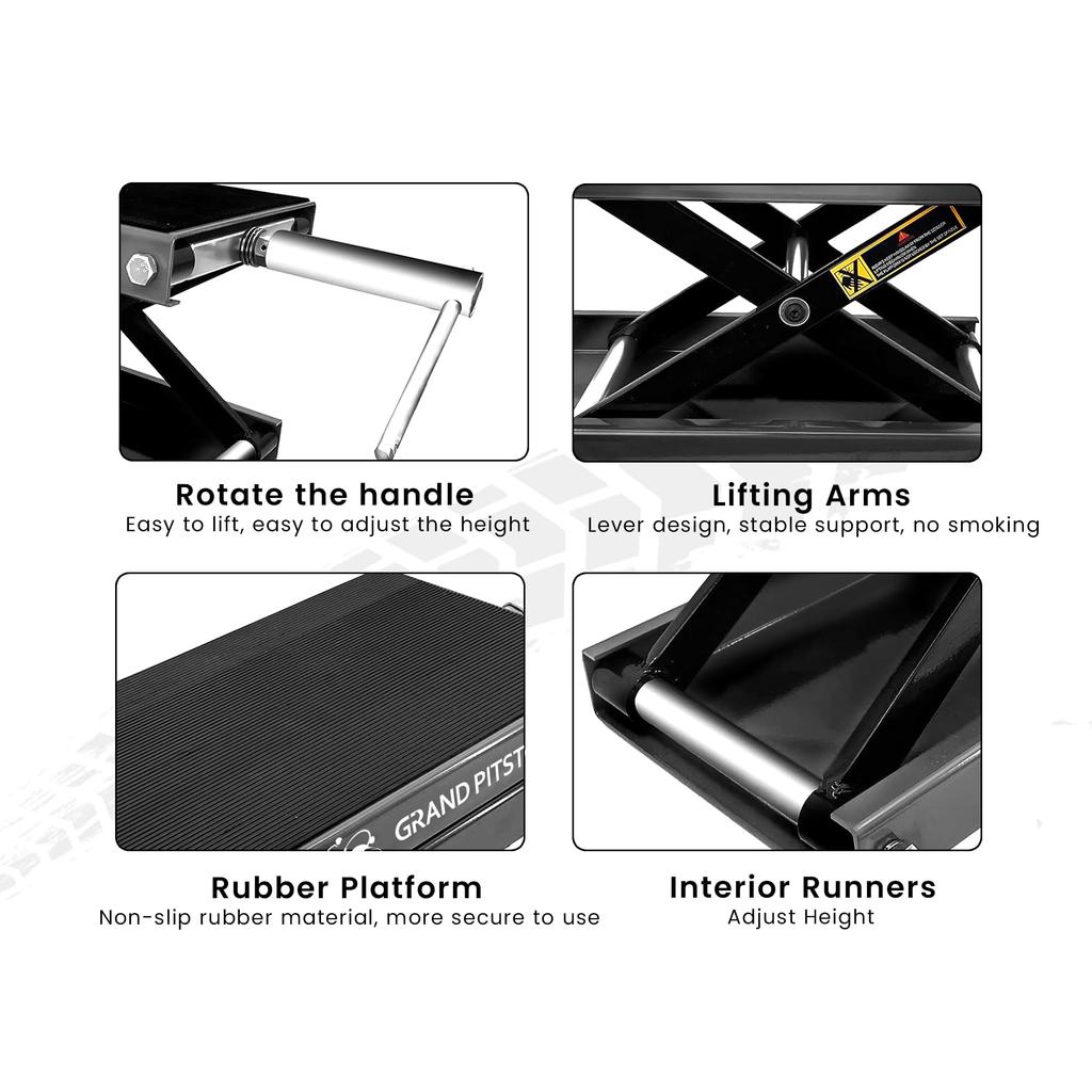 GRAND PITSTOP Motorcycle Roller Stand Paddock Stand Replacement Wheel Wheel Cleaning Stand for tire Cleaning Chain Lubrication GRoller Medium 485 with