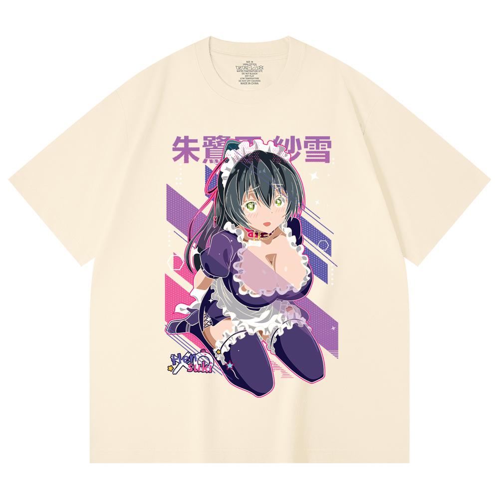 

230 г/м² 100% хлопок Hensuki V1 Sayuki Принт Унисекс Тяжелая хлопковая футболка XS абрикосовый