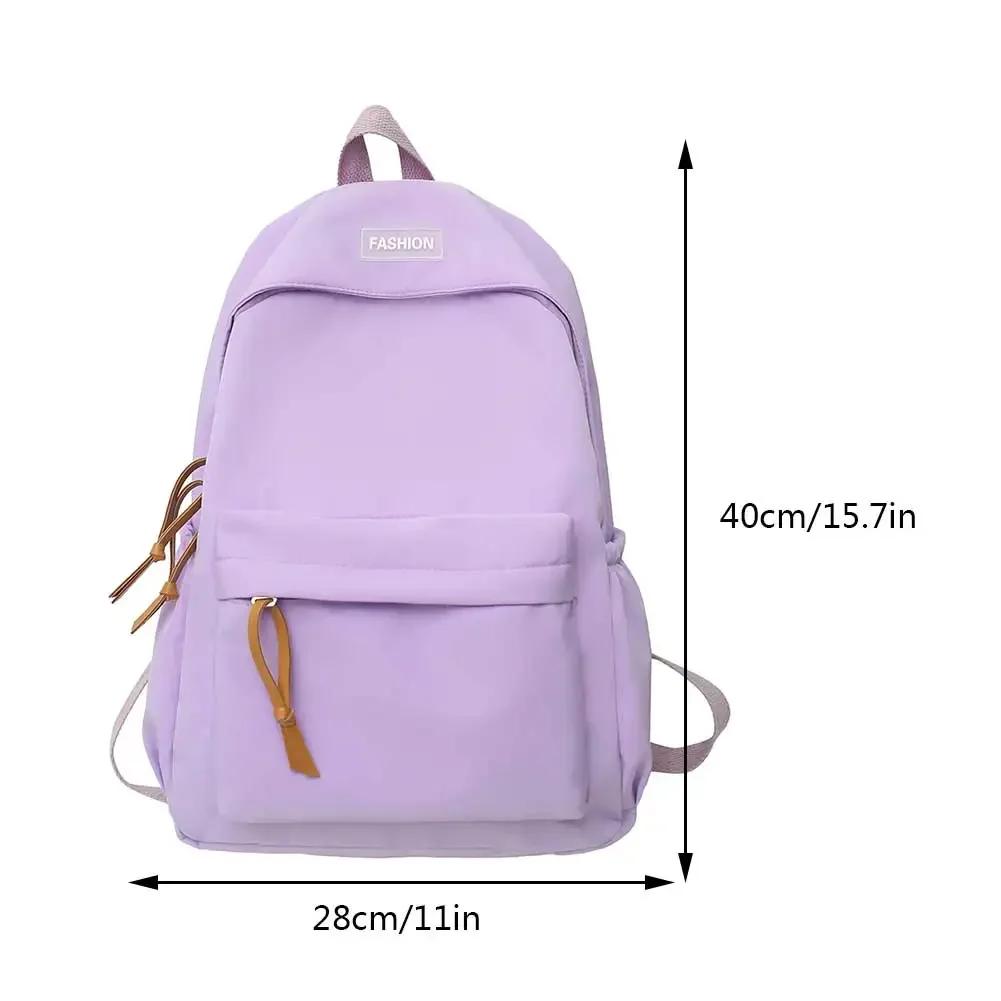 Large Capacity Women Backpack Travel Bags Casual Nylon Student School Bags Solid Color Fashion Bags for Women Girls Bookbags
