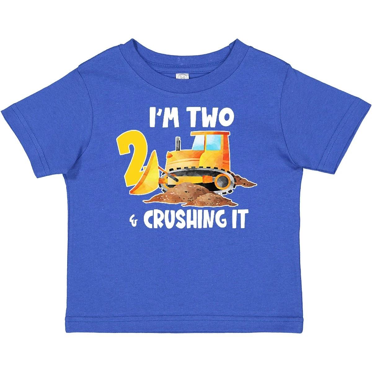 Inktastic I m 2 And Crushing It Construction 2nd Birthday Baby T-Shirt Birthdays 100