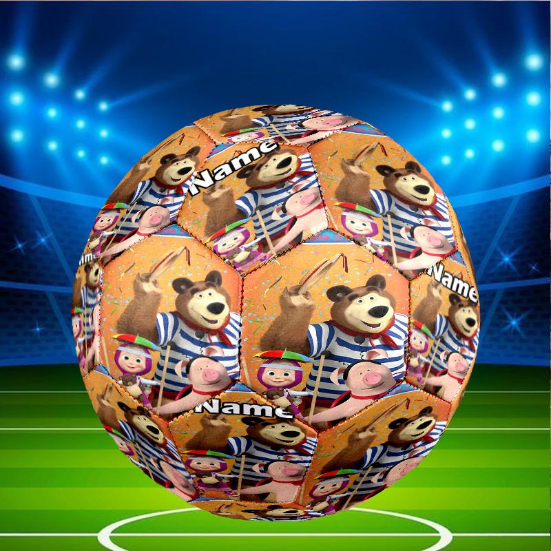 Custom Name Personalized Masha and The Bear-A Print Size 5 Soccer Ball Training & Match Football, for Team, Kicking, Gift for Football Enthusiasts