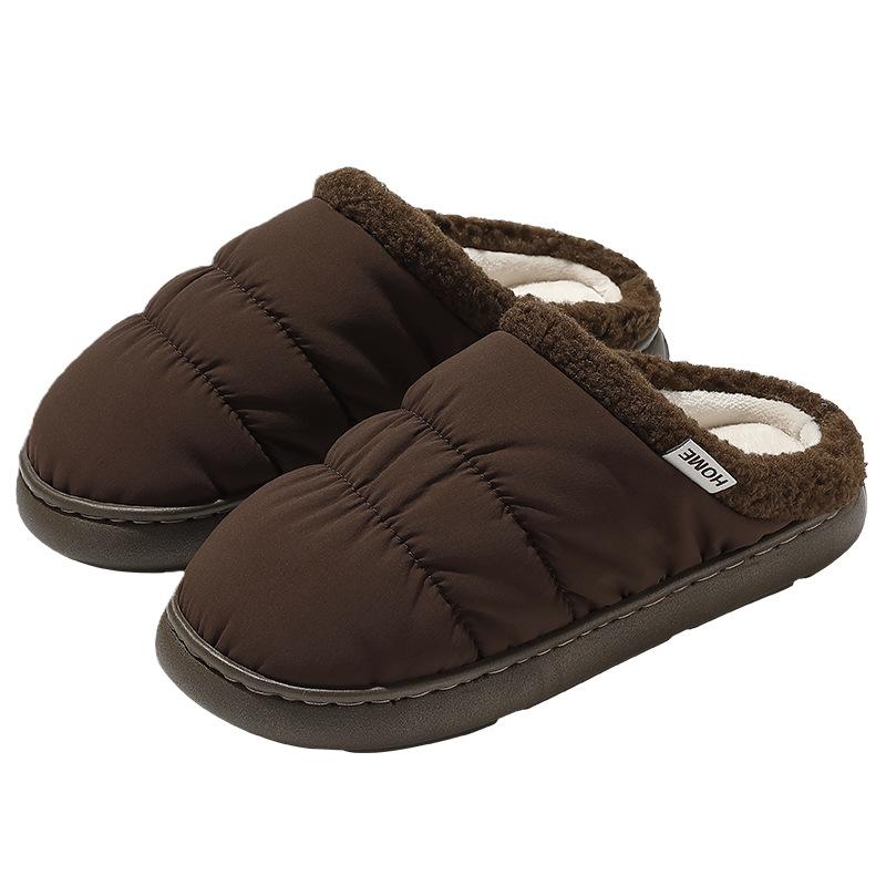 Waterproof cotton slippers winter comfortable baotou home indoor couple soft bottom non-slip wear-resistant cotton mop