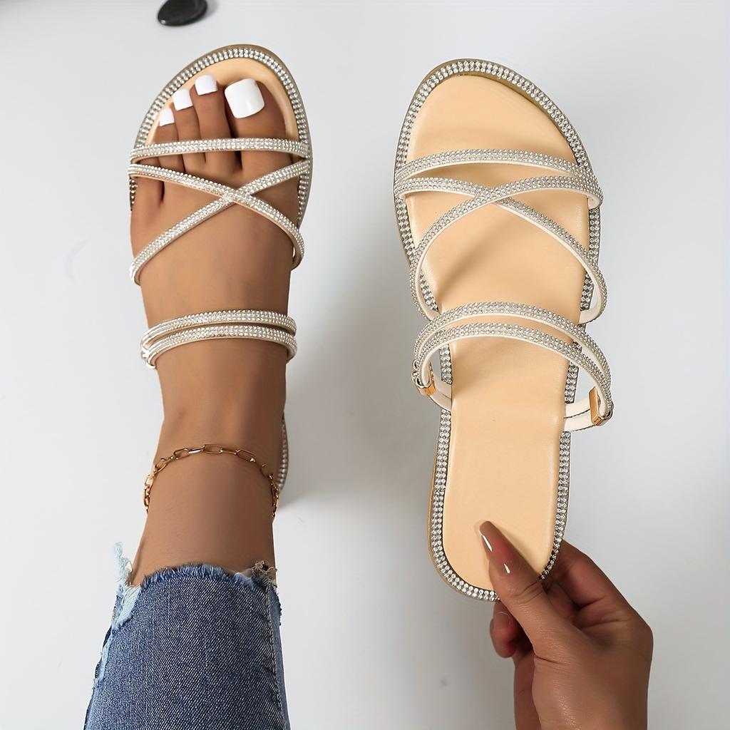 Women Slippers  New Summer Flat Glitter Fashion Designer Sandals Luxury Rubber Rome Slippers Slides Women Zapatos De Mujer