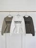 Double-Line Flocking Essentials High Street Letter Hoodie - Casual Loose Fit for Men & Couples