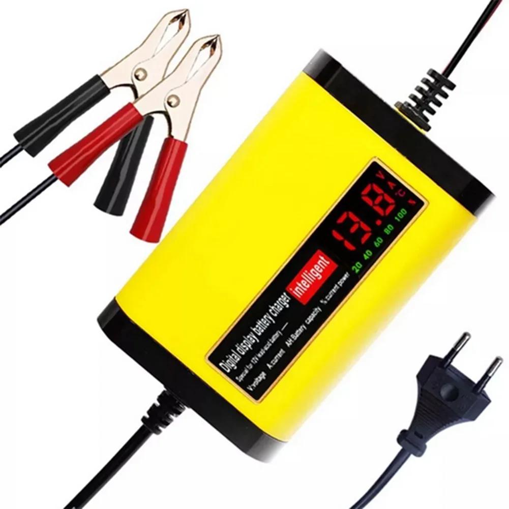 Full Automatic Motorcycle Car Battery Charger 12V 5A Smart Fast Power Charging for AGM GEL Wet Dry Lead Acid Digital LCD Display