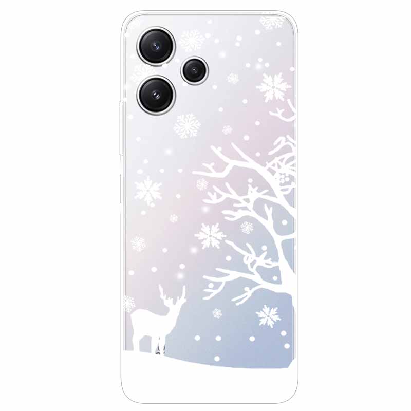 For Xiaomi Redmi 12 Case Flowers Clear TPU Silicon Funda Capa On for Redmi 12 4G / Redmi12 5G Soft Covers Transparent Coque Bags