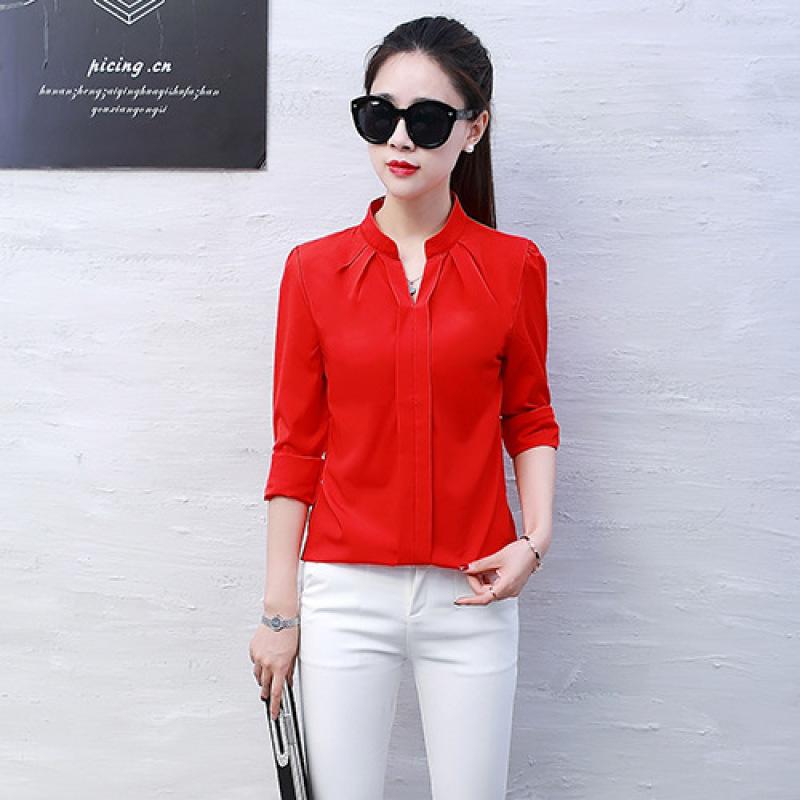 Women's Plus Size V Neck Short Sleeve Shirt Bottom Solid Color Long Sleeve Shirt Office Shirt