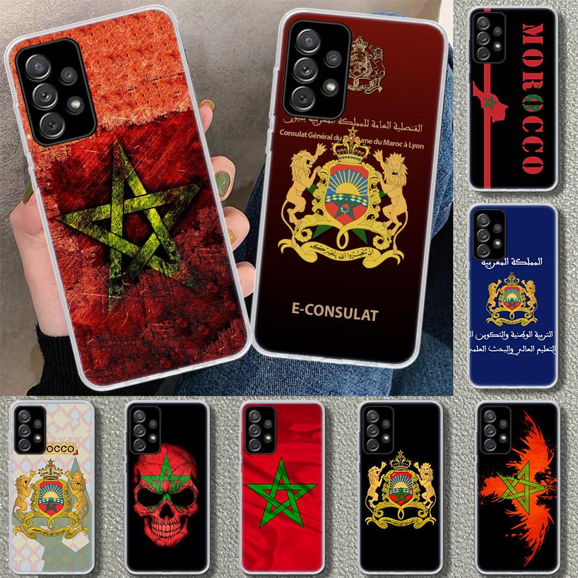 Morocco Flag Coat Of Arms Symbol Phone Case for Samsung Galaxy A17 A16 A26 A36 A56 A57 A37 A15 A25 A35 A55 A14 A24 A34 A54 A13 A