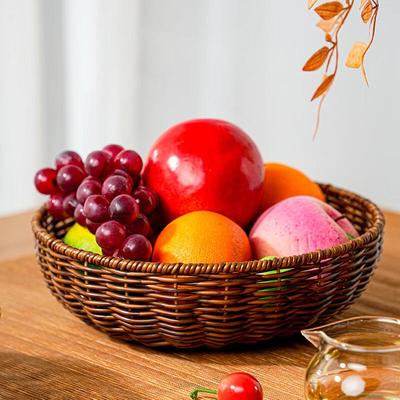 Rattan-Stil Gemüse Obst Abtropf-Aufbewahrungskorb