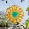 Vibrant Leopard Floral Wind Chime 10 Inch Metal Rotating 360 Degree for Garden Balcony Decor All Season Holiday Gift