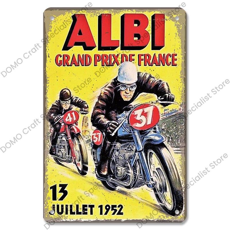 Vintage Motocross Poster Metal Tin Signs  Motorcycle Grand Prix Metal Plaque Retro Wall Decor for Garage Moto Club Man Cave