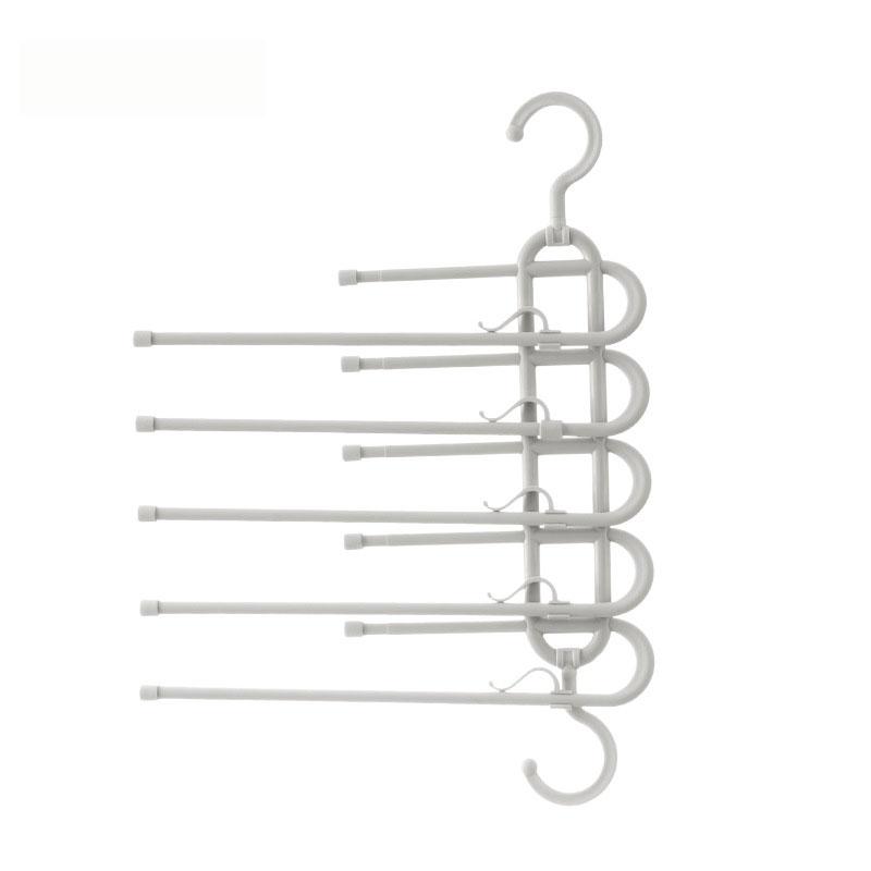 Folding magic 5-layer stainless steel trouser clip saves space and retractable multi-layer hanger for hanging trousers and scarv