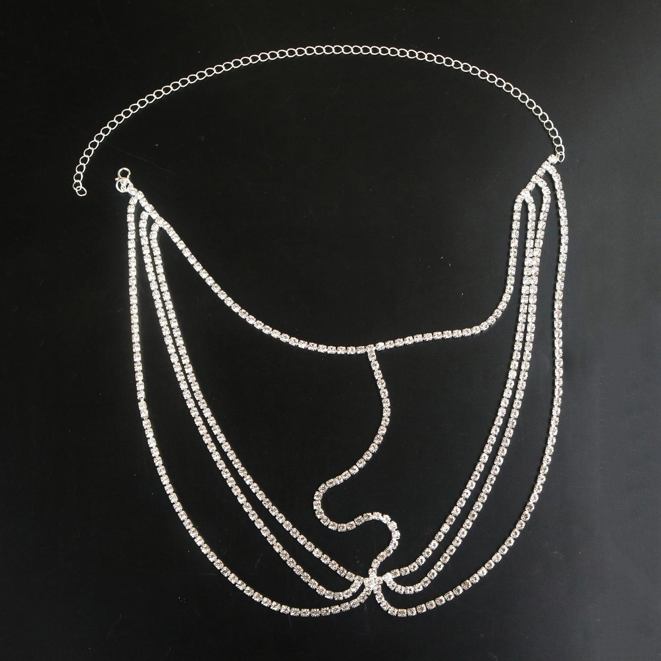 

Deluxe Rhinestone Exquisite Forehead Chain Headdress, Multi-Layer Fringed Sexy Mask Chain Hair Accessories Bridal Wedding Jewelry Accessories серебряный