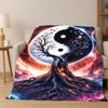 Tree of Life Nordic Mythology Yggdrasil Nature Cartoon Flannel Blanket Soft Throw Blanket for Bedroom Living Room Bed Travel Kid